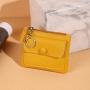 HR357 New Women's Zipper Short Wallet Solid Color Fresh Sweet and Minimalist Card Bag PU Leather Soft Coin Key Storage Purse