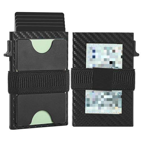 Factory Supply RFID Blocking Pop Up Wallet with Magnetic Removable Leather Card Holder Aluminum Metal Case