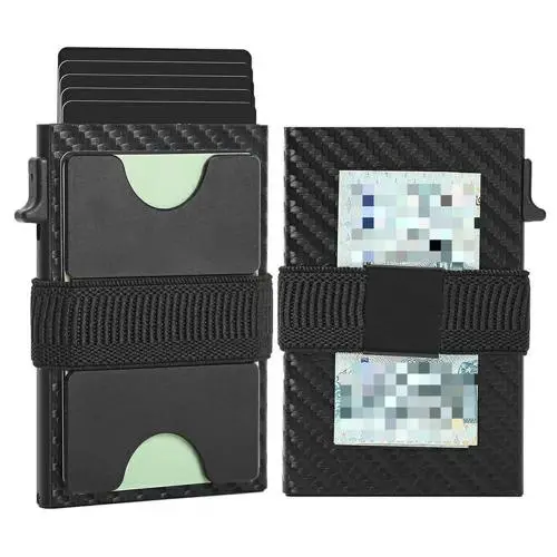 Factory Supply RFID Blocking Pop Up Wallet with Magnetic Removable Leather Card Holder Aluminum Metal Case