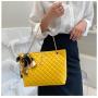 Big Capacity Designs Silk Scarf Lattice Bow Knot Diamond Chain Women's One Shoulder Tote Bag Luxury Ladies Purses and Handbags