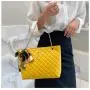 Big Capacity Designs Silk Scarf Lattice Bow Knot Diamond Chain Women's One Shoulder Tote Bag Luxury Ladies Purses and Handbags