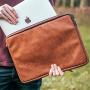 Business gift customized computer bags vintage leather fabric laptop sleeve for 13.3 15.6 inch