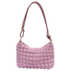 HR255 Women's Minimalist Temperament Gentle Soft Bag Nylon Pleated Underarm Bag Women's New Shoulder Crossbody Small Square Bag