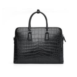 Custom Hand Made Genuine Crocodile Leather Office Business Man Laptop Messenger Slim Briefcase Shoulder Bag Handbag For Men