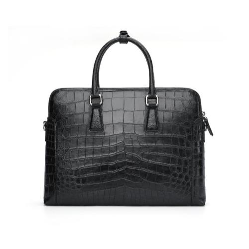 Custom Hand Made Genuine Crocodile Leather Office Business Man Laptop Messenger Slim Briefcase Shoulder Bag Handbag For Men
