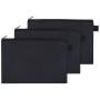 Gelory Factory Wholesale Black Canvas Zipper Pouch Bags Polyester Pencil Case Blank DIY Craft Bags for Schools & Offices