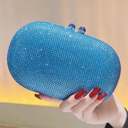 New Fashion Dinner Women's Diamond encrusted Clutch Bag Banquet Party Evening Dress Bag Oval One Shoulder Crossbody Bag Pure