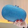 New Fashion Dinner Women's Diamond encrusted Clutch Bag Banquet Party Evening Dress Bag Oval One Shoulder Crossbody Bag Pure
