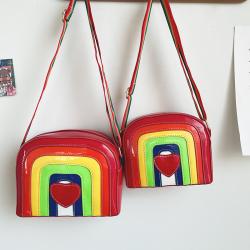 China factory customized PU Ita bag small sling bag rainbow shoulder bag