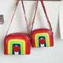 China factory customized PU Ita bag small sling bag rainbow shoulder bag
