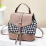 Fashion Lady Designer Bags Classic Swallow Gird Solid Color PU Leather Backpack Women Metal Zipper & Flap Buckle Satchel Purse