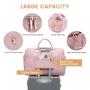3pcs/set Travel Duffle Bag Weekender Overniaght Bag for Women with Toiletry Pouch Shoe Bag Carry Gym Yoga Duffel with Wet Pocket