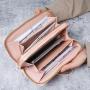 ZR867 Women's Wallet Long Handbag PU Double-layer Zipper Coins Wallet Purse Stylish Contrast Color Mobile Phone Bag Card Holder