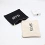 Eco-Friendly Canvas Gold Zipper Makeup Bag Natural Black Custom Logo Cotton Canvas Makeup Cosmetic Pouch