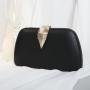 Trendy woman bags handbags clutches good quality ladies purse metal leaf decoration PU clutch bags velvet evening bag for lady