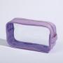 Keymay Wholesale Portable Clear Zipper Pvc Plastic Cosmetic Bag With Handle Women Transparent Makeup Bag