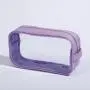 Keymay Wholesale Portable Clear Zipper Pvc Plastic Cosmetic Bag With Handle Women Transparent Makeup Bag