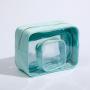 New Products Clear Custom Pouch with Ziplock Designer Transparent Makeup Brushes Bag PVC Travel Cosmetic Bag