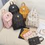 Factory Wholesale 2 pcs women's pu leather printed backpack small bags for women Korean student backpacks