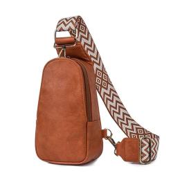 ZF226 Women's Messenger Bags Vintage PU Waist Bag Ethnic Style Shoulder Bag Waterproof Wear-resistant