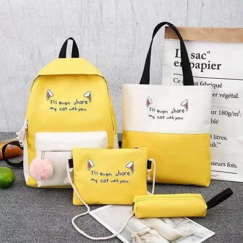 Junior high school students schoolbag Korean style backpack elementary school students shoulders bag large capacity four sets
