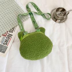 Popular Custom Animal Plush Shoulder Bag Toy Frog Plush Bag with Small MOQ