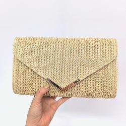 NEW Summer Straw Casual Travel Clutch Purse for Women Ladies Beach Handbag Clutch Chain Bag for Holiday Party Wholesale