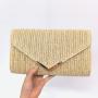 NEW Summer Straw Casual Travel Clutch Purse for Women Ladies Beach Handbag Clutch Chain Bag for Holiday Party Wholesale