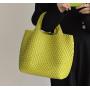 New Hand Woven Large Capacity Tote Carrying Women'S Single Shoulder Bun Female Vegetable Basket Female Bag
