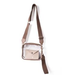 new design full transparent shoulder bag custom Ita bag clear PVC messenger bag for display pins