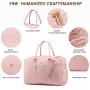 LOVEVOOK Quilted Gym Duffel Bag with Toiletry Bag Yoga Fitness Travel Duffle with Shoe Compartment New Weekender Overnignt Bags