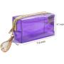 Waterproof Cosmetic Bags PVC Transparent Zippered Toiletry Bag with Handle Strap Portable Clear Makeup Bag Pouch for Bathroom