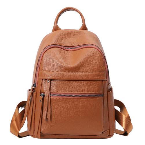 2024 New Genuine leather bag computer bags large capacity backpack men and women simple leisure backpack