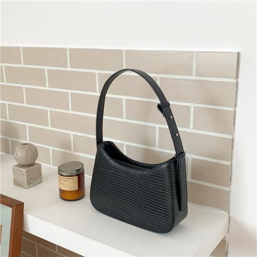 2023 Wholesale Hot Style Crocodile Women's Shoulder Bags Fashion Designer Hand Bag Retro Striped Hard PU Leather Handbags