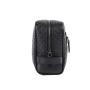 Custom Weaving Leather Cosmetic Bag Black Men's Toiletry Bag Large Travel Dopp Kit