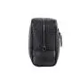 Custom Weaving Leather Cosmetic Bag Black Men's Toiletry Bag Large Travel Dopp Kit