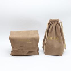 Luxury Suede Envelope Shoe Clothes Dust Bag For Handbag Velvet Cosmetic Pouch Brown Flap Drawstring Gift Watch Jewelry Pouch