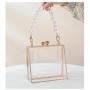 Fashion Acrylic Handbag Display Box Clear Purse Transparent Chain Evening Resin Clutch Cute Canvas Lady Bag Polyester Shell 400g