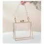 Fashion Acrylic Handbag Display Box Clear Purse Transparent Chain Evening Resin Clutch Cute Canvas Lady Bag Polyester Shell 400g