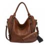 Realer Fashion carry on women office hobo handbags tassels PU leather casual tote concealed purses and handbags with gun holster