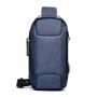 XL049 Anti-theft Daily Used Waterproof Crossbody Bag with USB Oxford Men's Chest Bag Large Capacity Sports Shoulder Bag