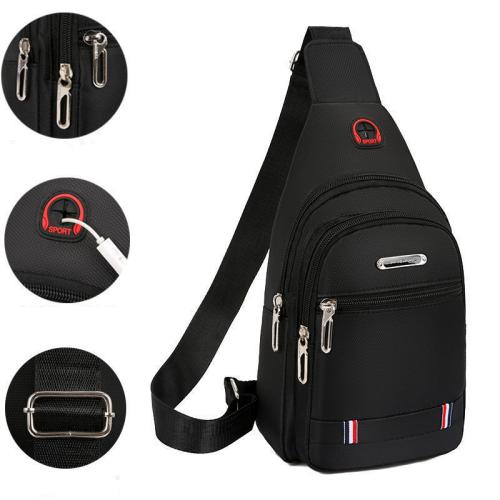 Gelory External Headphone Shoulder Crossbody Bag Waterproof Fanny Pack Multifunction Travel Shopping Sling Chest Bag
