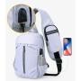 Oxford Crossbody Bag Adjustable Strap Sling Backpack Outdoor Travel One Shoulder Messenger Bag With USB Charger Port