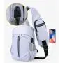 Oxford Crossbody Bag Adjustable Strap Sling Backpack Outdoor Travel One Shoulder Messenger Bag With USB Charger Port