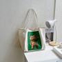 Han Edition Single Shoulder Bag Handbag High-capacity Fashionable Leisure Korean Girls' Canvas Bag Printing Bear Tote Bags
