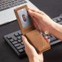 Men pop up wallet metal and leather rfid blocking wallet