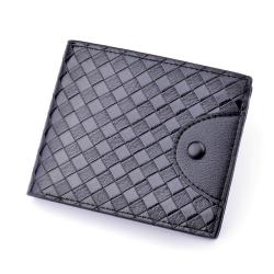 New men's wallet men's short fashion open wallet casual trend woven pattern multi-card large capacity wallet 2021