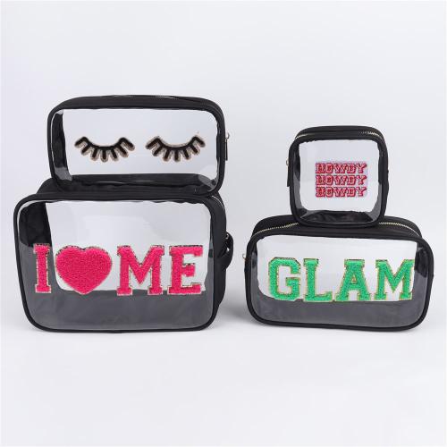 Keymay Custom Personalized Makeup Pouch Transparent Waterproof Travel Toiletry Bags Pvc Clear Cosmetic Bag