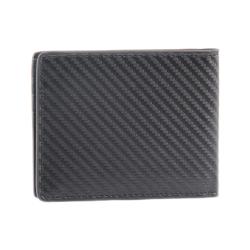 customized bi-fold pu carbon fiber leather ID window purse men leather wallet pocket slim wallet for men