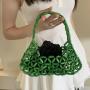 Special Women Handbags Wooden Bead Purse Ladies Casual Shoulder Crossbody Handbags Bucket Clutch Bag Wholesale